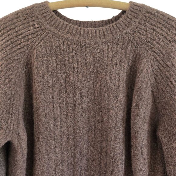 Athleta Womens Layover Crew Sweater Brown Merino Wool Blend Size Medium - Picture 5 of 15